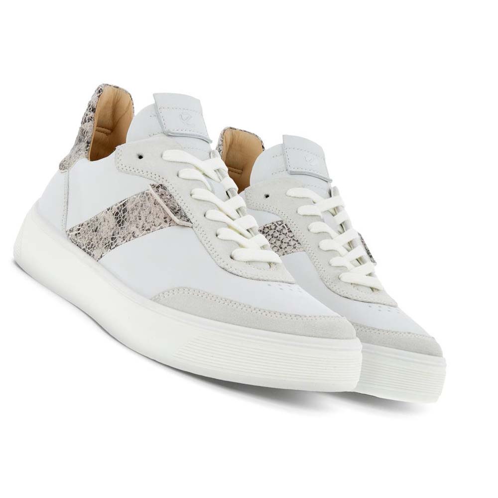 Women's Ecco Street Tray Street Sneakers Grey White | Canada 262AHK